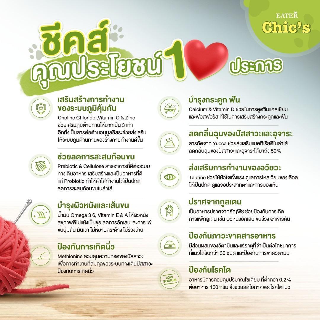 [โปรโมชั่น 1 ฟรี 1]Eater Chic's อาหารแมว อีทเตอร์ ชีคส์ โฮลิสติก เกรนฟรี ขนาด 400 กรัม Holistic