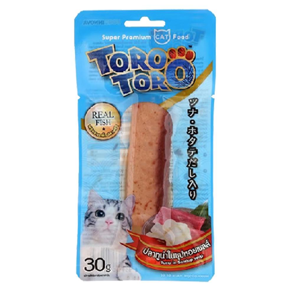 [ยกกล่อง 12 ซอง] ขนมแมว TORO TORO โทโร โทโร่ ปลาชิ้น ไก่ชิ้น ขนาดซอง 30 กรัม