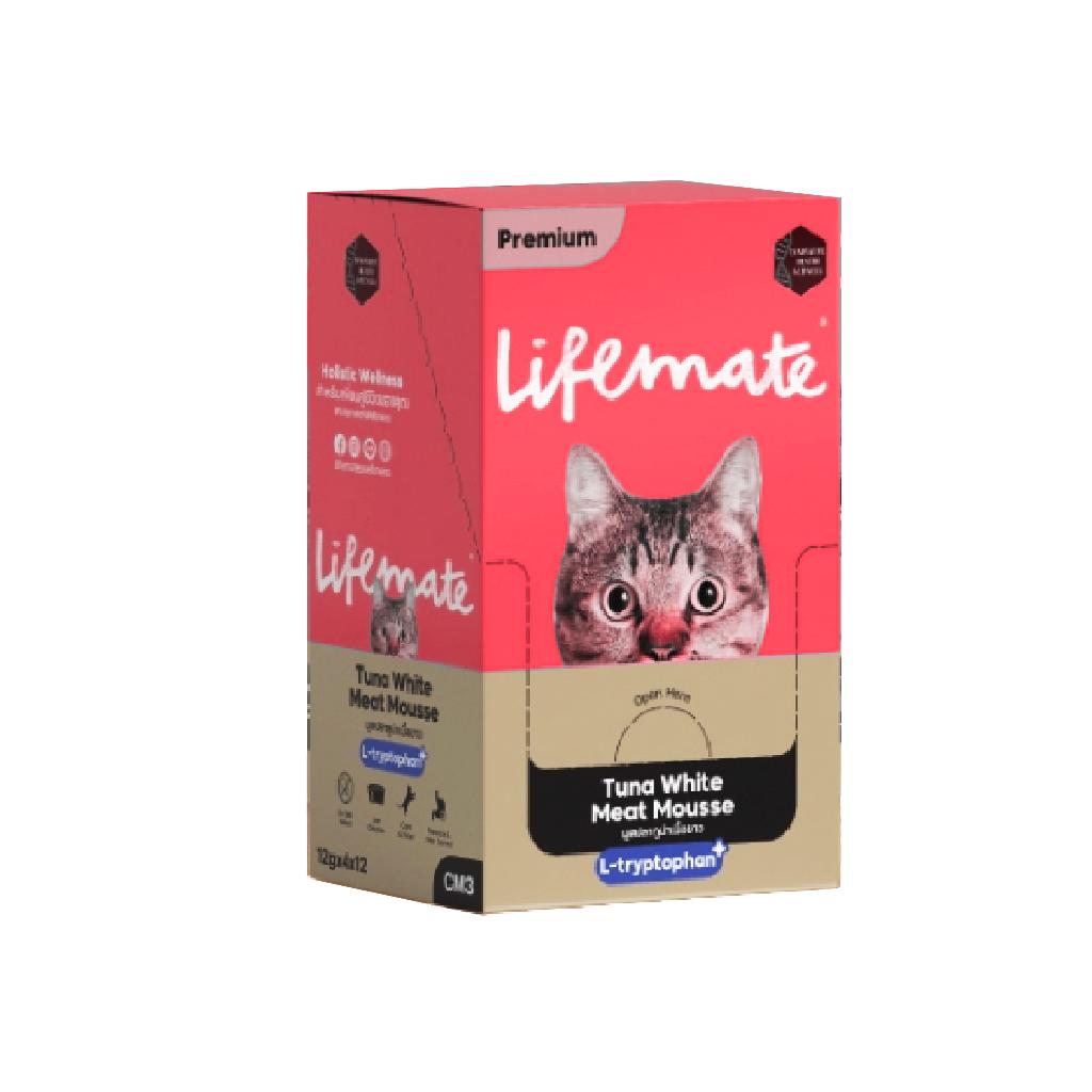 [ยกกล่อง 12 แพ็ค] Lifemate Cat Mousse Creamy ขนมแมวเลีย ไลฟ์เมท แพ็ค 4 ซอง ขนาด 12 กรัม