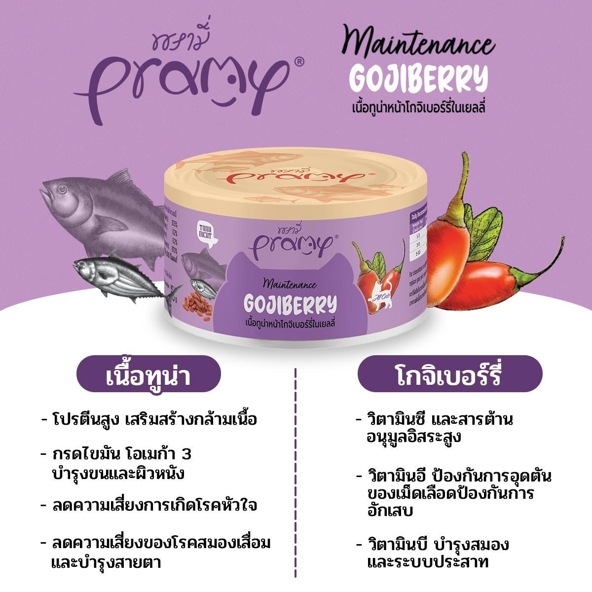 [โหล 12 กระป๋อง] Pramy Canned อาหารเปียกพรามี่ อาหารแมวแบบกระป๋อง ขนาด 80 กรัม