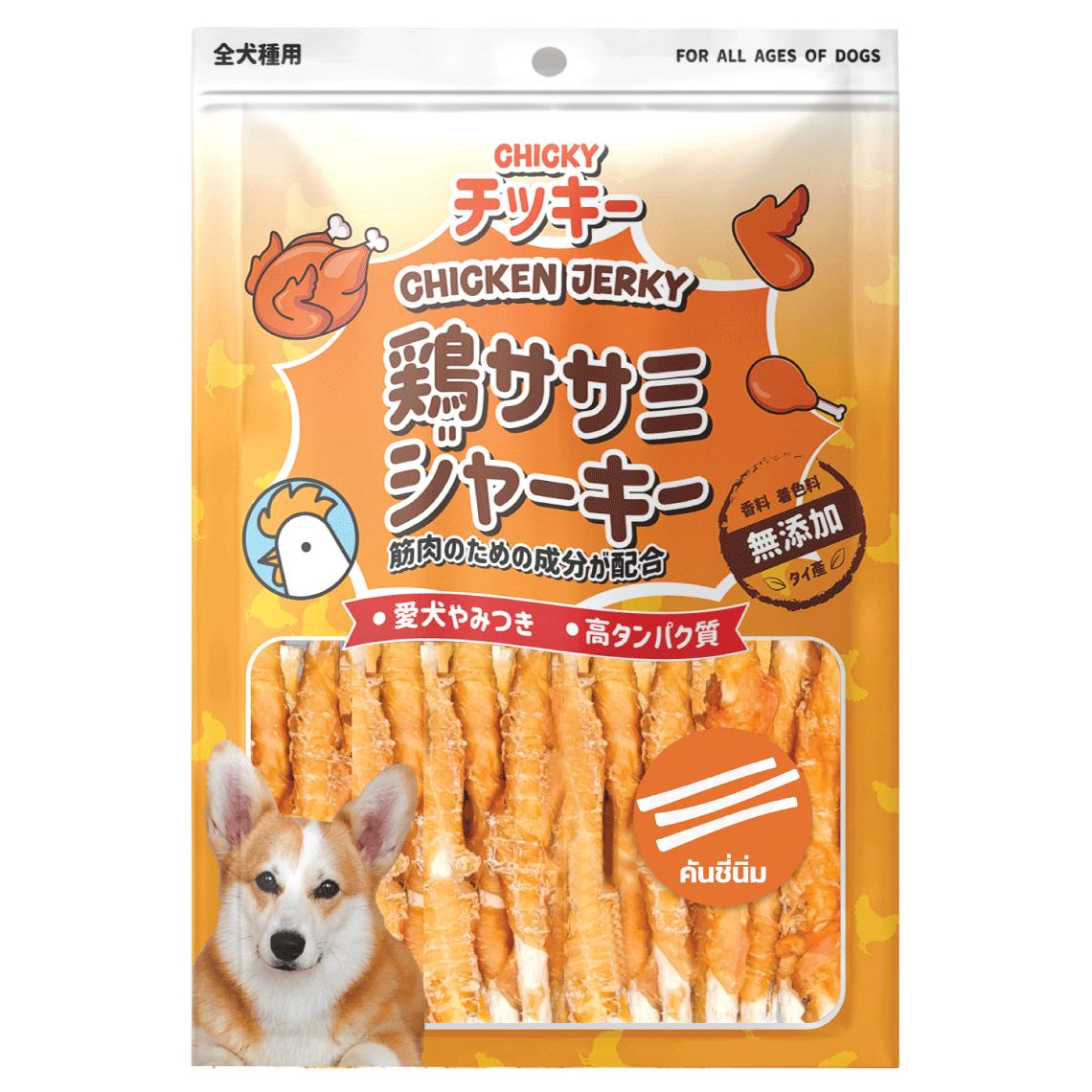 [Size L] ขนมสุนัข Chicky Chicken Jerky ทำจากไก่ โปรตีนสูง ไม่ปรุงรส ไม่แต่งสี