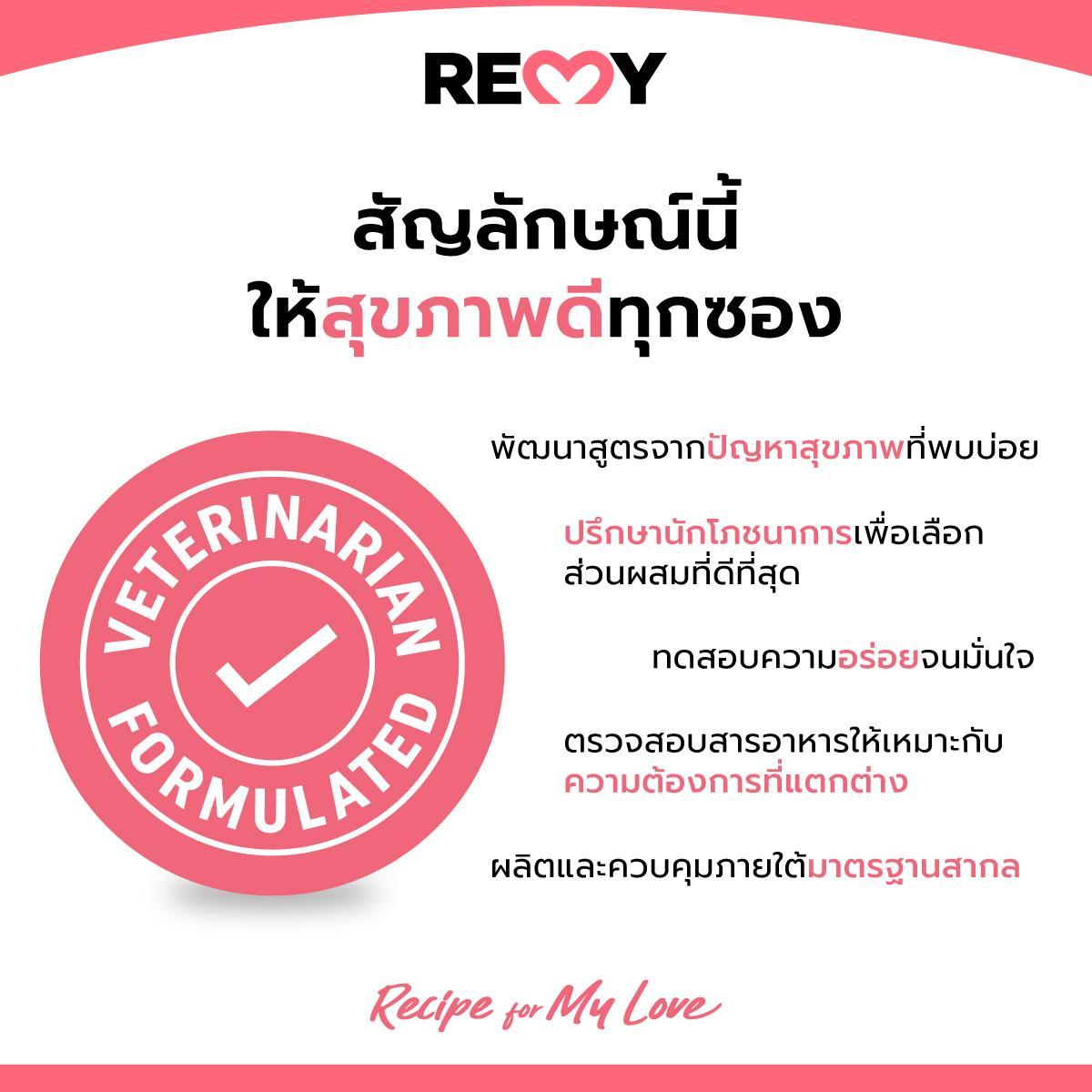 [ขายปลีก] Remy อาหารเปียกแมวเรมี่ ผสมวิตามินบำรุงสุขภาพ สำหรับแมวอายุ 1 ปีขึ้นไป ขนาด 70 กรัม