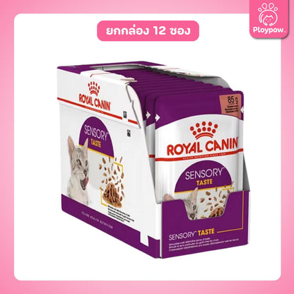 [ยกกล่อง 12 ซอง] Royal Canin Sensory Taste Pouch อาหารเปียกแมวโต กินอาหารยาก เลือกกิน รสชาติพิเศษ อายุ 12 เดือนขึ้นไป (Wet Cat Food, โรยัล คานิน)