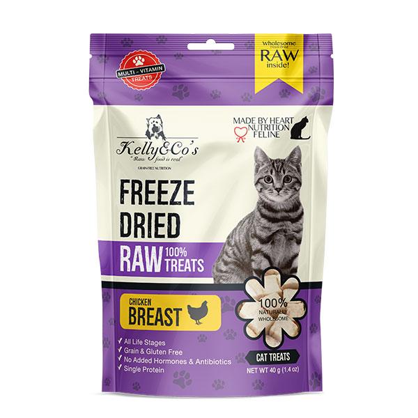 Kelly&Co's Freeze Dried ขนมฟรีซดราย ซิงเกิ้ลทรีทส์ ฟรีเมี่ยม เคลลี่แอนด์โคสำหรับแมว ขนาด 40 กรัม