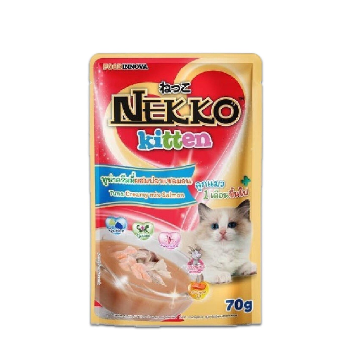 [ยกโหล 12 ซอง] Nekko Pouch อาหารเปียกแมว เน็กโกะ ขนาดซอง 70 กรัม