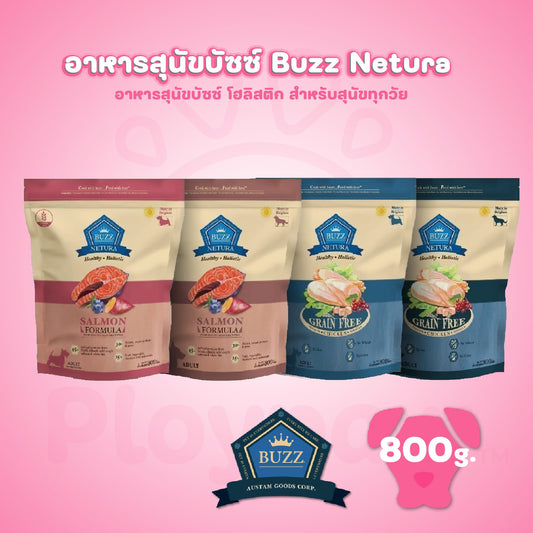 Buzz Netura Holistic อาหารสุนัข โฮลิสติก เกรนฟรี บัซซ์ สำหรับสุนัขทุกสายพันธุ์ ขนาด 800 กรัม