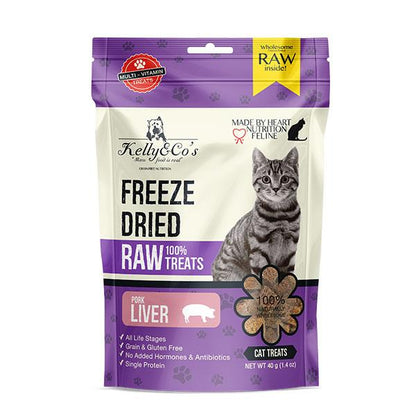 Kelly&Co's Freeze Dried ขนมฟรีซดราย ซิงเกิ้ลทรีทส์ ฟรีเมี่ยม เคลลี่แอนด์โคสำหรับแมว ขนาด 40 กรัม