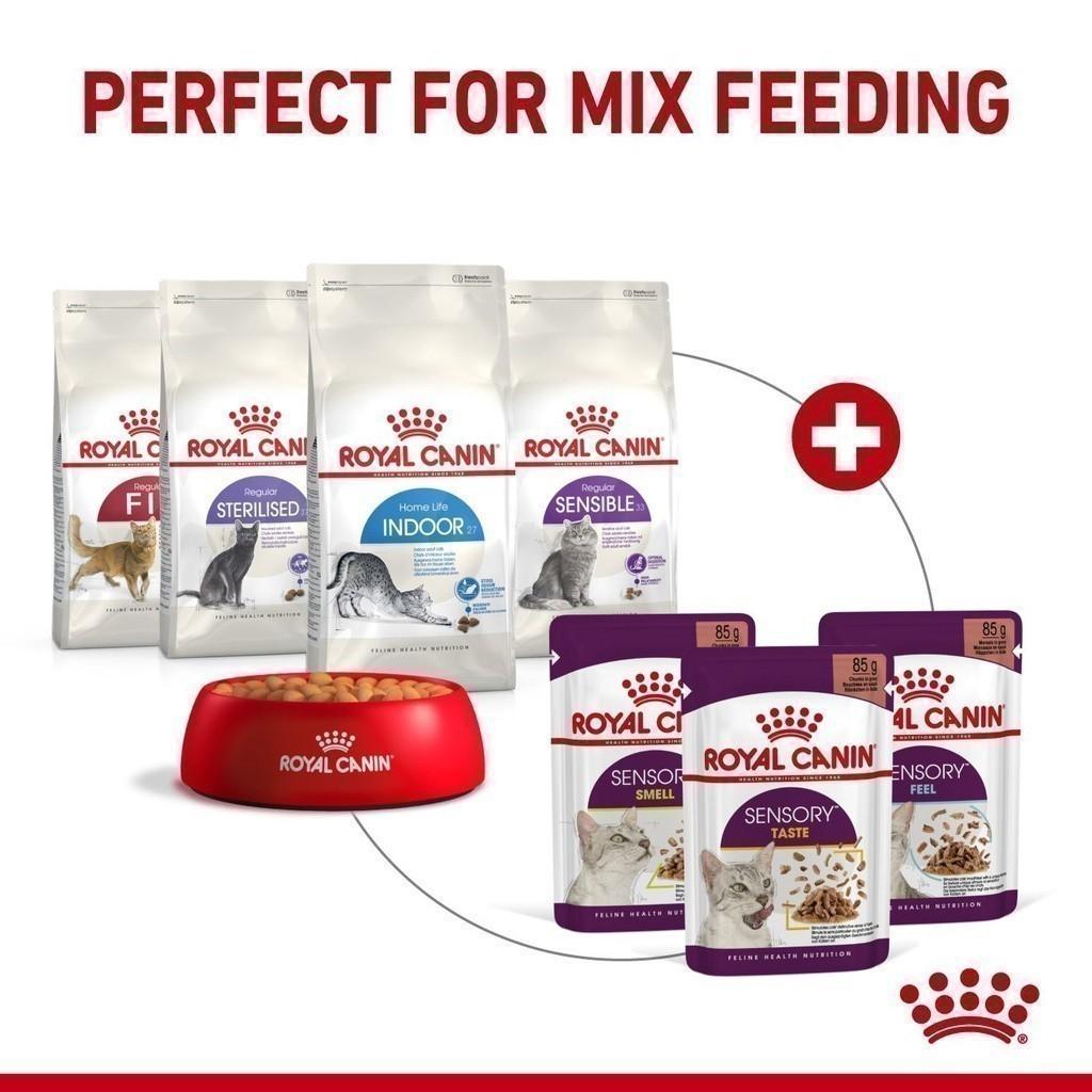 [ยกกล่อง 12 ซอง] Royal Canin Sensory Taste Pouch อาหารเปียกแมวโต กินอาหารยาก เลือกกิน รสชาติพิเศษ อายุ 12 เดือนขึ้นไป (Wet Cat Food, โรยัล คานิน)