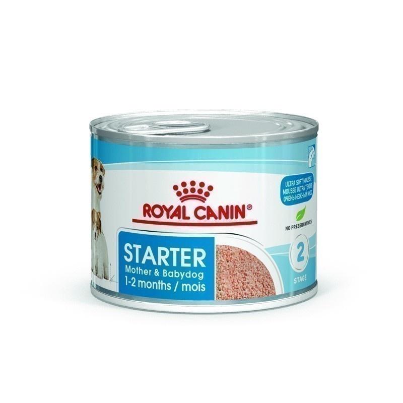 [ยกถาด 12 กระป๋อง] Royal Canin Starter Mousse อาหารเปียกแม่สุนัข ตั้งท้อง 6 สัปดาห์ขึ้นไป - ให้นม และ ลูกสุนัขหย่านม อายุ 1-2 เดือน (เนื้อมูส, Canned Dog Food, โรยัล คานิน)